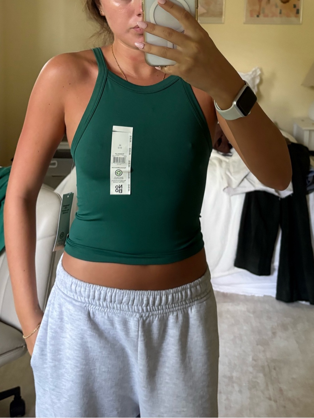Women's Dark Green Racerback Tank Top